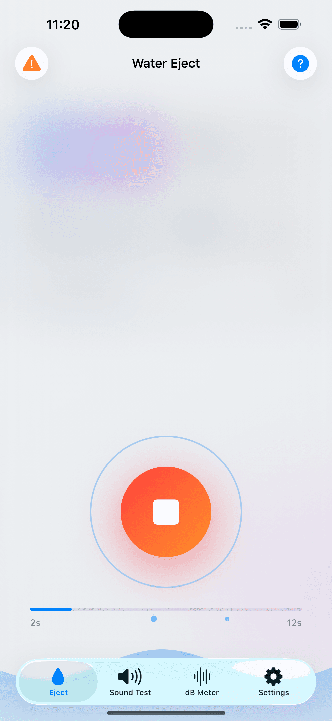iPhone with water in speaker - Water Eject app interface showing water removal process 4